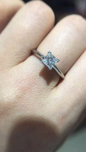 tiffany蒂芙尼50分钻戒 蒂芙尼50分公主方钻戒 ti