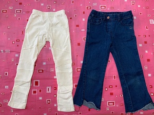 韩国善在香品牌童装，白裤，适合瘦娃，7码，裤长60，30元；