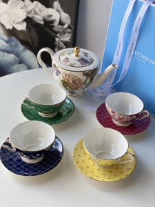 全新威基伍德wedgwood茶香花园咖啡杯碟套组四杯四碟