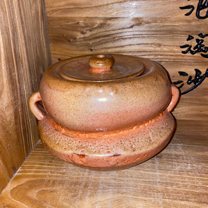 日本备前烧志野水指人间国宝藤原启次子藤原恭助作品,原装桐箱