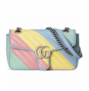 9新] gucci古奇女士彩虹色marmont单肩斜跨包公价19000