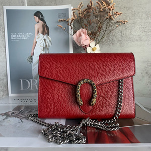 5新]gucci古驰女士红色全皮酒神斜挎包