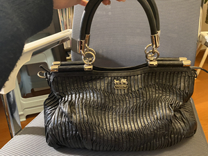 coach蔻驰正品麦迪逊系列女士全皮褶皱款单肩包拎包