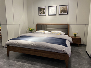 顾家实木品牌澳凡家具北美黑胡桃木1.5米床