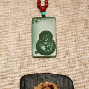 中国玉雕大师侯晓峰作品新疆和田碧玉福从天降挂件琬琰苕华出品