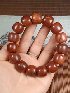 河磨玉大尺寸火燎皮子手工老型珠手串