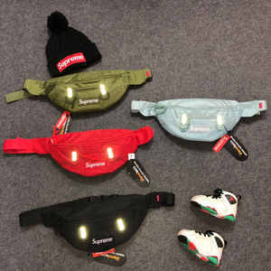 it代购正确版本满印花supreme斜挎包19ss过毒腰包包