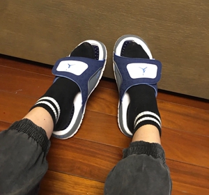 aj13海军蓝拖鞋