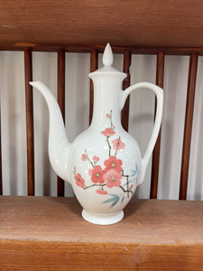 景德镇文革厂货瓷器 红旗瓷厂手绘釉中彩梅花酒壶 茶壶 口径4