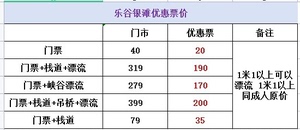 房山十渡  乐谷银滩  门票+峡谷漂流170  玻璃栈道、吊