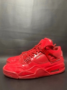 5码耐克nikeaj4红漆皮休闲篮球鞋 鞋边内