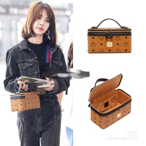 tbdanding淘宝韩国代购mcm经典印花盒子化妆包明星蔡依林同款女包