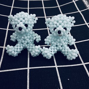 串珠泰迪熊水晶珠10钥匙扣挂件饰品玩偶配件标价及卖价两个包邮