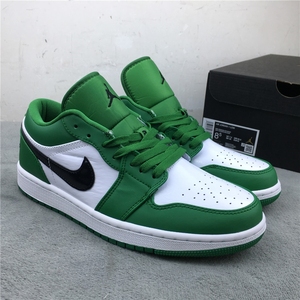 正品乔丹1 air jordan 1 low aj1 小凯尔特人 白绿低帮553558-301