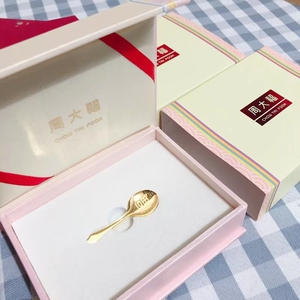 周大福同款金汤勺子韩国限定黄金汤匙金调羹新生婴儿满月百天礼物