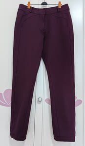 正品台湾品牌依瑶ELINA，深紫红色小直筒女裤，九五新，11
