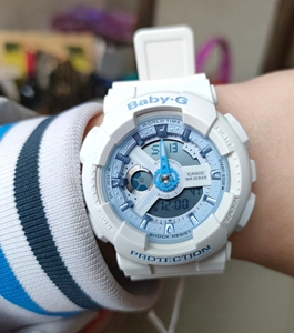 卡西欧手表女白蓝