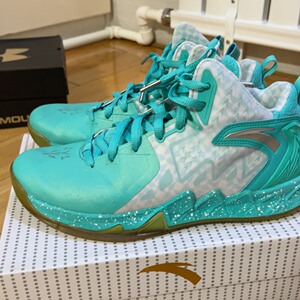 安踏kt2篮球鞋 克雷汤普森猎鹰二代 薄荷绿配色