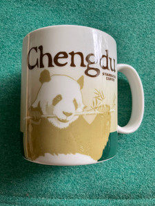 星巴克杯子经典城市系列成都杯典藏绿色大熊猫城市马克杯陶瓷杯