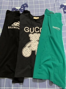 balenciaga巴黎世家锁扣logo短袖 可乐海浪短袖