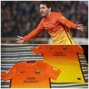 zhongyuan淘宝巴萨 巴塞罗那 12-13 1213客场更衣室球员版 长袖球衣