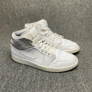 43码 aj1 mid 纯白 全白高帮百搭板鞋