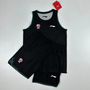 Cba赞助款美式窄肩篮球训练服套装李宁背心短裤体育生跑步训练