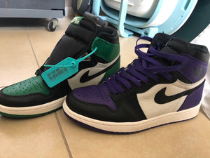 aj1 绿脚趾  紫脚趾老公在毒自己配的鸳鸯,42码