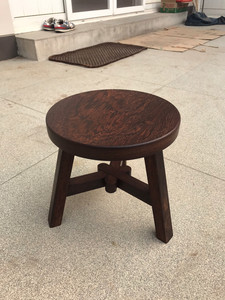 鸡翅木圆凳,三腿圆登,祖传手艺纯榫卯结构