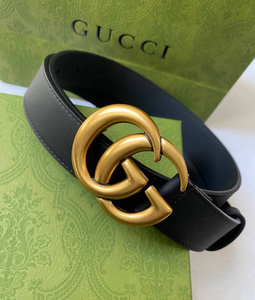 正品带票据gucci古驰皮带双g女士腰带经典百搭古奇腰带女