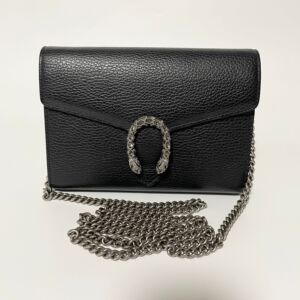 【98新】gucci 古驰dionysus黑色牛皮钻扣虎头斜挎小包 酒神包