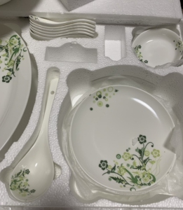 礼品22头礼品套装瓷碗盘调羹套装城市之光欧派瓯铂尼木门陶0人付款