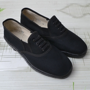 库存正品瑕疵87布鞋老式黑色胶布鞋 男女休闲鞋低帮老北京解放