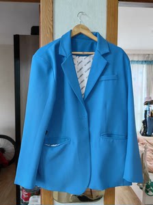 纯正宝石蓝小西服，韩版版型，没上过几回身，都没洗过，不议价一