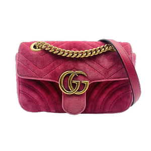 [9成新]古驰/gucci marmont女士丝绒马尔蒙单肩斜挎包包小号
