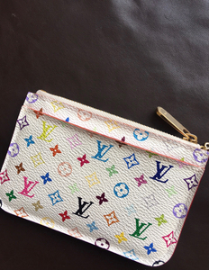 lv 路易威登 村上隆白三彩 零钱包/卡包