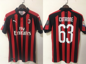 库特罗内ac米兰1819赛季主场球衣