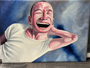 创意大笑挂画岳敏君搞笑现代抽象人物酒店宾馆房间客厅卧室公司酒