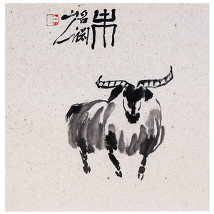 韦冰山《十二生肖羊》国画大写意走兽羊字画收藏装饰 墨华斋1172