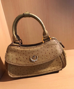 goldfish香港金鱼牌鸵鸟皮手提包