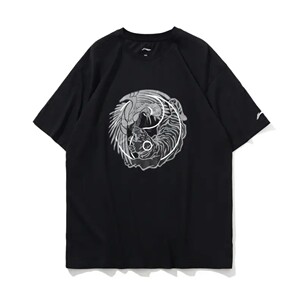 中国李宁纽约时装周同款虎鹤双形短袖中国李宁男女短袖t恤时装周