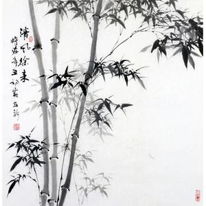 精品花鸟一物三证美协会员李立新《清风徐来》0056手绘字画墨竹