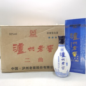 2012年56度泸州老窖二曲青花瓷三星500ml*6瓶含手提袋 浓香型川酒