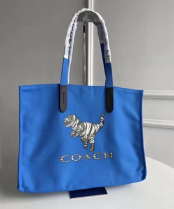 coach 帆布包 托特包 恐龙帆布包 红色全新