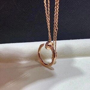 [男女通用]cartier/卡地亚头尾钻钉子项链18k玫瑰金