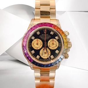 二手正品 rolex 劳力士手表迪通拿系列 彩虹圈钻石自动机