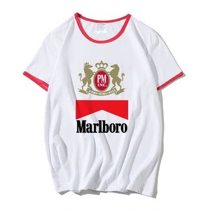 marlboro万宝路图案字母印花短袖t恤男国潮半袖夏季衣服