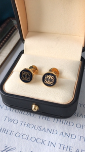 罗意威 loewe 珐琅双面法式袖扣 中古着正品袖钉 vin