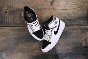 正品aj1高帮黑白银 小伦纳德男鞋女鞋nike乔丹1篮球鞋