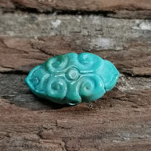 绿松石背云祥云背云如意背云文玩配饰绿松石背云,有俏色,蓝色俏